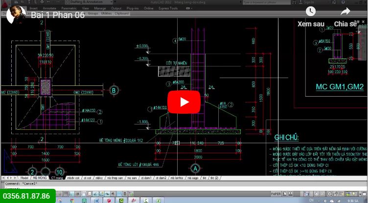 Hướng dẫn đo bóc khối lượng phần móng