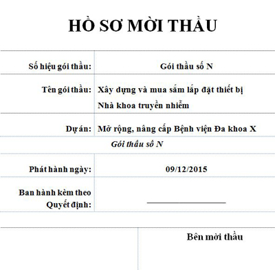 Mẫu hồ sơ nâng lực, hồ sơ mời thầu