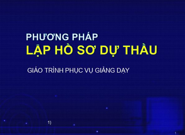 Lập hồ sơ dự thầu